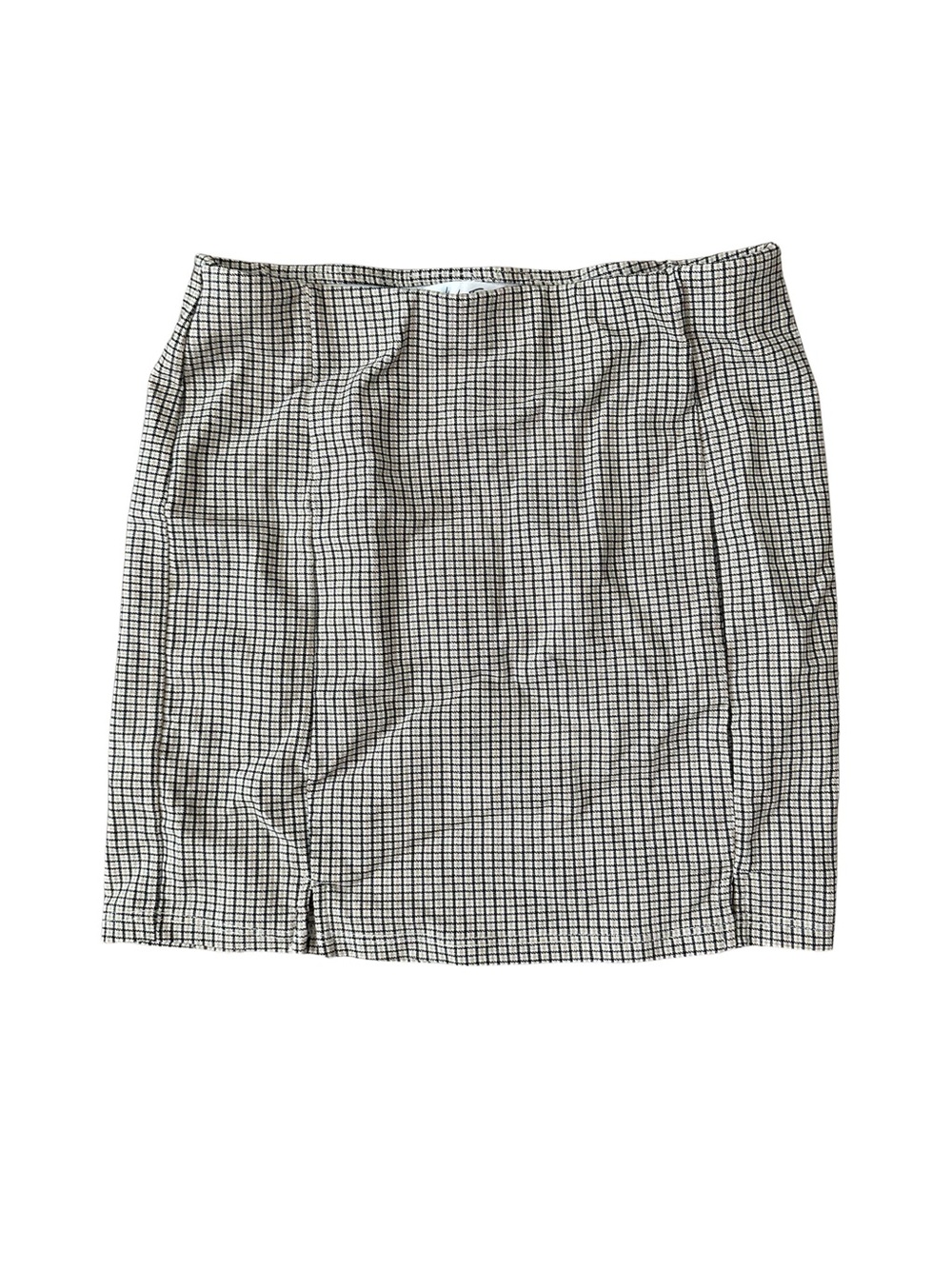 Girls' Black and White Checked Skirt - Classic Straight Fit